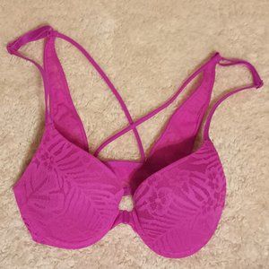 GUC ~ Victoria Secret PINK Lined & Padded Lacey Push-Up Bra (Size: 32A)